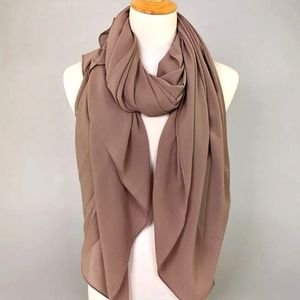 Taupe Brown Chiffon Wrap Scarf, Wedding Shawl Women, Bridal Bridesmaid, Hijab